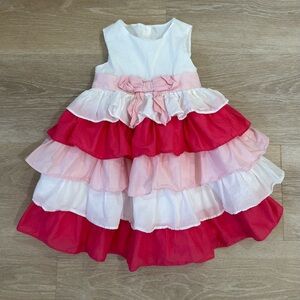 Gymboree Girls 4T Birthday Shop Pink Ruffled Tiered Dress